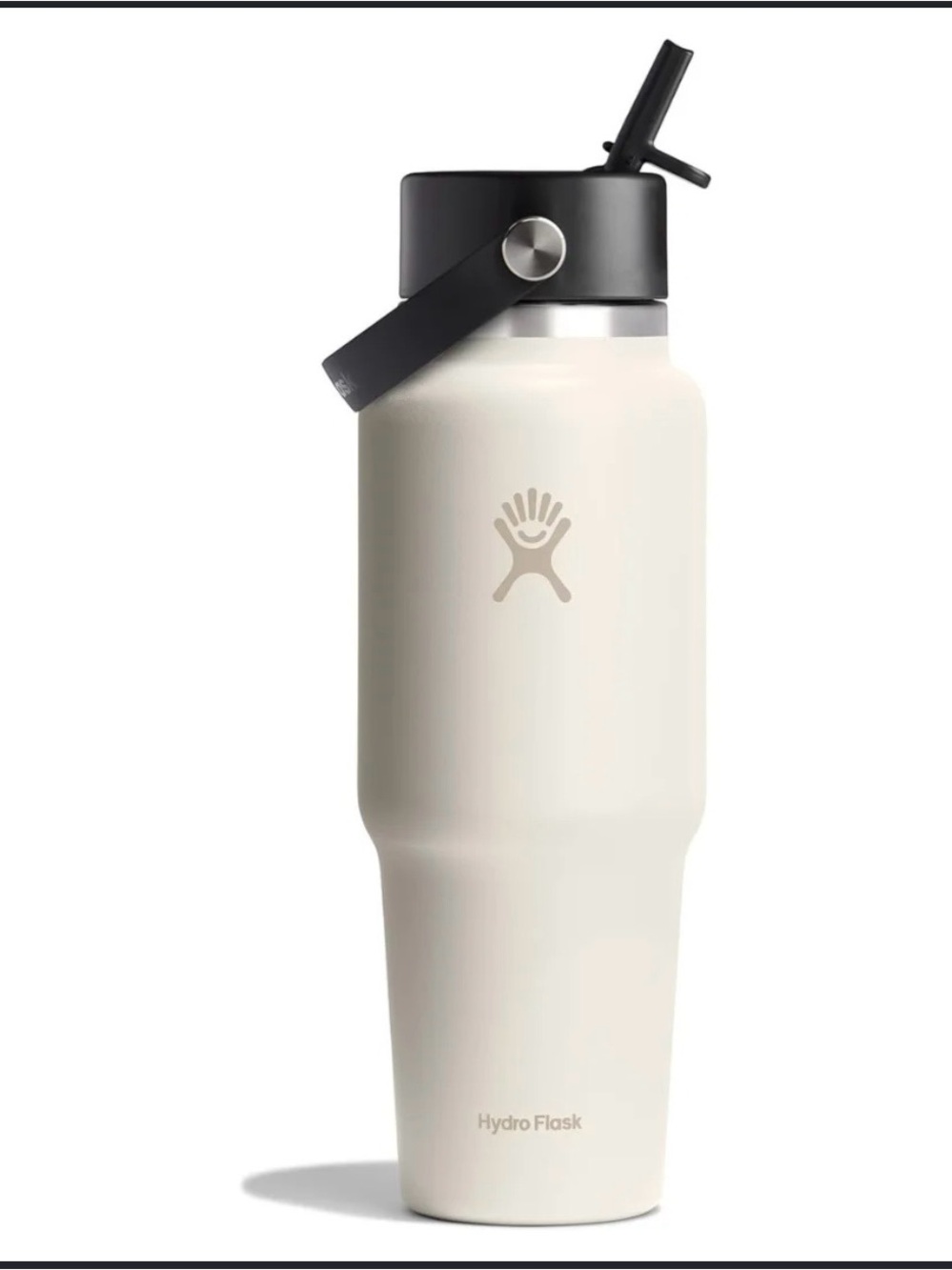 Hydro Flask 32oz Wide Mouth Flex Straw Travel Water Bottle, Ivory color- NEW